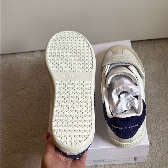 Isabel Marant Studded Classic White and Tan Beth Sneakers - Picture 7 of 8